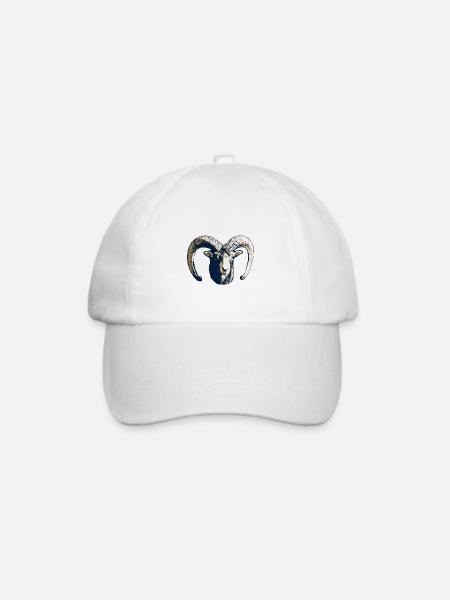 Ziegenbock - Baseballkappe - Weiß/Weiß