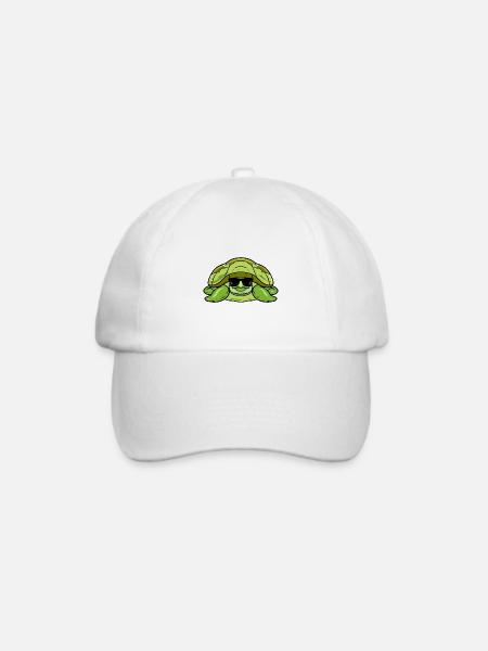 Schildkröte - Baseballkappe - Weiß/Weiß