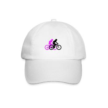 Mountainbike Fahrrad Frau Silhouette - Baseballkappe - Weiß/Weiß - Vorne