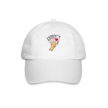 Kartenspiel Glück - Baseballkappe - Weiß/Weiß - Vorne
