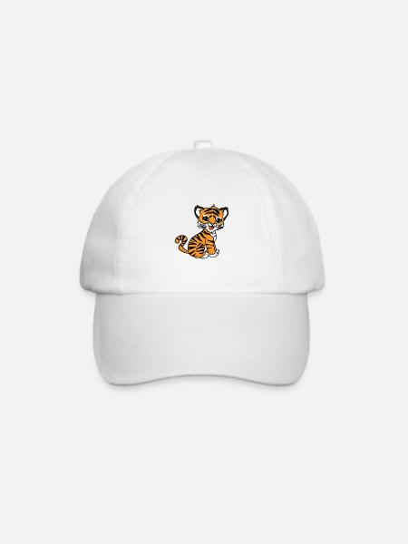 Tiger Dschungel Großkatze Wildkatze Kinder - Baseballkappe - Weiß/Weiß