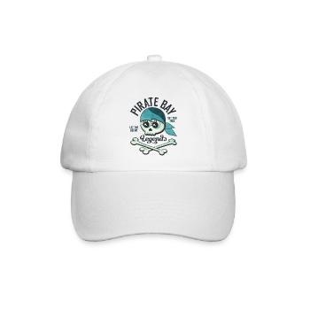 Cartoon Piraten Totenkopf Shirt | Schatzinsel - Baseballkappe - Weiß/Weiß - Vorne