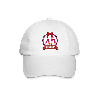 40. Hochzeitstag Ruby Hochzeitstag - Baseballkappe - Weiß/Weiß - Vorne