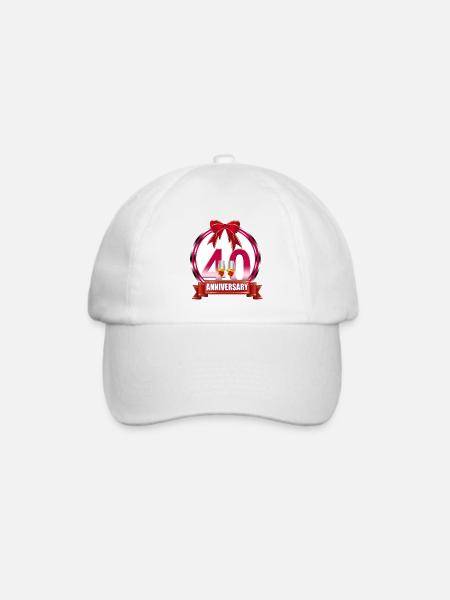 40. Hochzeitstag Ruby Hochzeitstag - Baseballkappe - Weiß/Weiß