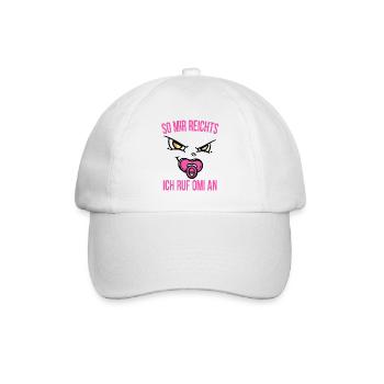 So mir reichts ich ruf Omi an Babysprüche - Baseballkappe - Weiß/Weiß - Vorne