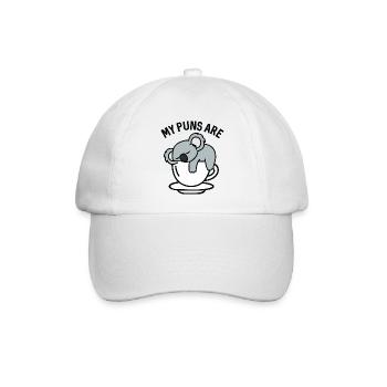 Meine Puns sind Koala Tee - Baseballkappe - Weiß/Weiß - Vorne
