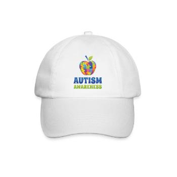 Bewusstsein für Autismus - Baseballkappe - Weiß/Weiß - Vorne
