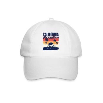 Manhattan Beach Kalifornien Urlaub Ocean Palm - Baseballkappe - Weiß/Weiß - Vorne