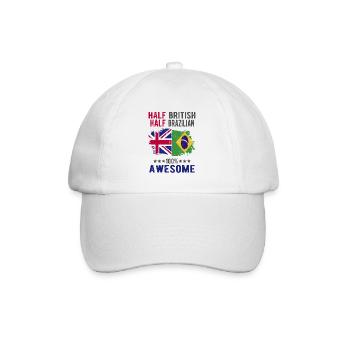 Halb Brite Halb Brasilianer - Baseballkappe - Weiß/Weiß - Vorne