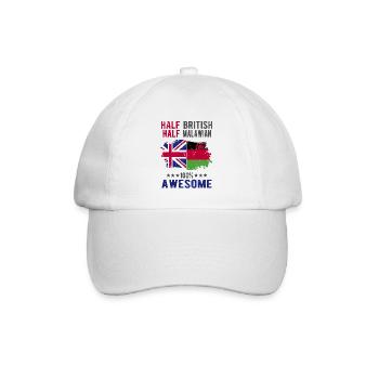 Halb Brite Halb Malawi - Baseballkappe - Weiß/Weiß - Vorne