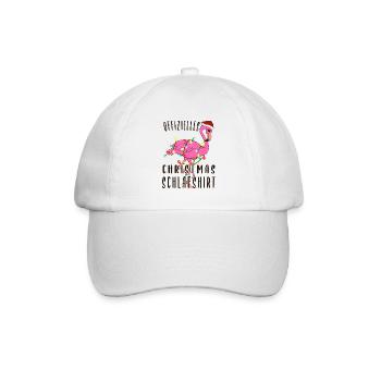 Flamingo Christmas Schlafshirt - Baseballkappe - Weiß/Weiß - Vorne