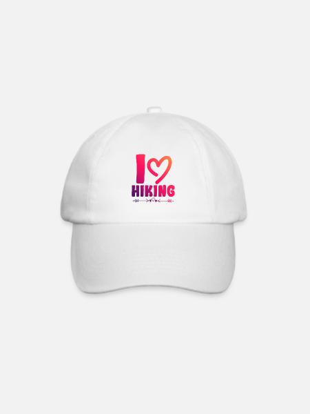 Ich liebe Hiking - Baseballkappe - Weiß/Weiß