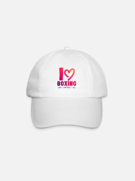 Ich liebe Boxen - Baseballkappe - Weiß/Weiß