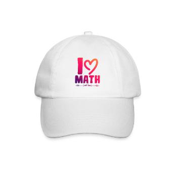Ich liebe Mathe - Baseballkappe - Weiß/Weiß - Vorne