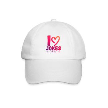 Ich liebe Witze - Baseballkappe - Weiß/Weiß - Vorne