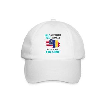 Halb Amerikaner Halb Rumäne - Baseballkappe - Weiß/Weiß - Vorne