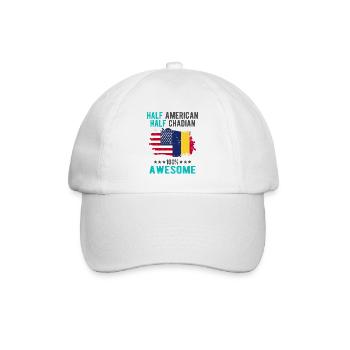 Halb Amerikaner Halb Tschader - Baseballkappe - Weiß/Weiß - Vorne