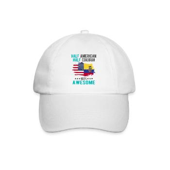 Halb Amerikaner Halb Ecuadorianer - Baseballkappe - Weiß/Weiß - Vorne
