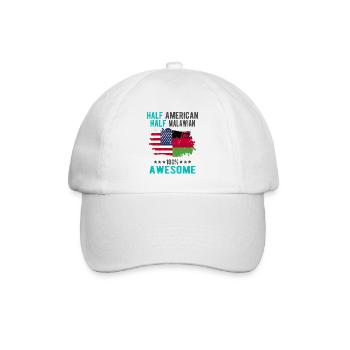 Halb Amerikaner Halb Malawi - Baseballkappe - Weiß/Weiß - Vorne