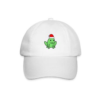 Frosch Comic Weihnachten Xmas - Baseballkappe - Weiß/Weiß - Vorne