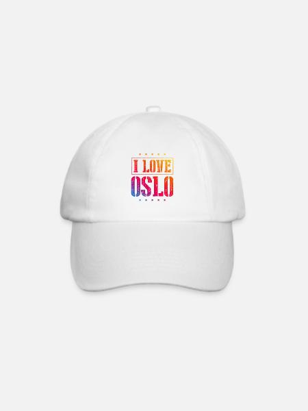 I Love Oslo - Baseballkappe - Weiß/Weiß