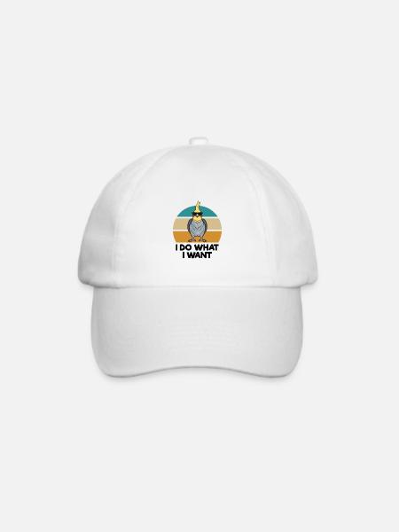 Nymphensittich - Baseballkappe - Weiß/Weiß