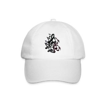 Notenschlüssel Noten - Baseballkappe - Weiß/Weiß - Vorne