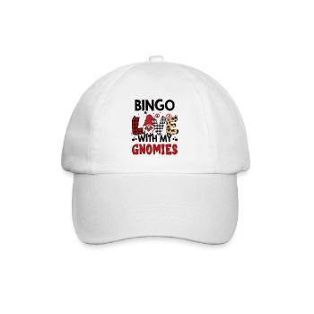 Bingo Liebe Mit Meinen Gnomies Buffalo Plaid Bingo - Baseballkappe - Weiß/Weiß - Vorne