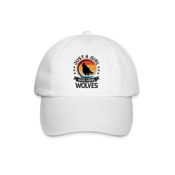 Just A Girl Who Loves Wolves Wolf Outfit für - Baseballkappe - Weiß/Weiß - Vorne