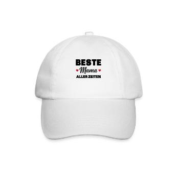 Beste Mutter aller Zeiten - Baseballkappe - Weiß/Weiß - Vorne