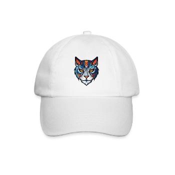 Katze Kopf - Baseballkappe - Weiß/Weiß - Vorne