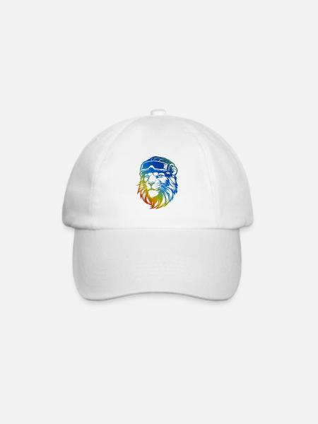 Ski Löwe Snowboarder Bunt - Baseballkappe - Weiß/Weiß