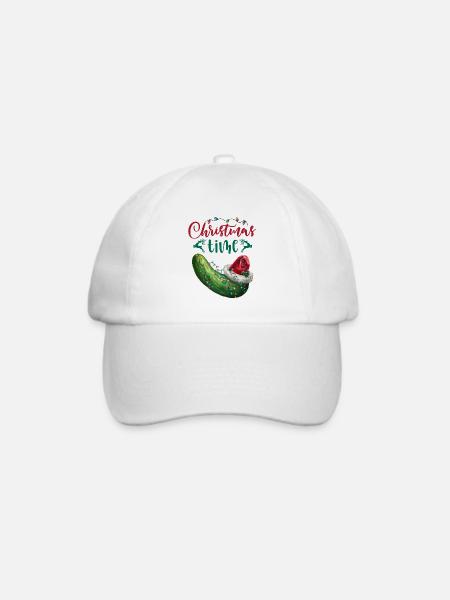 Frohe Weihnachten lustige Weihnacht Gurke - Baseballkappe - Weiß/Weiß