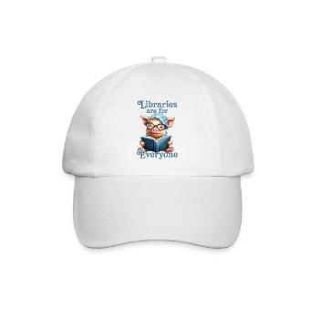 Bibliotheken Sind Für Alle Da Bibliothekar - Baseballkappe - Weiß/Weiß - Vorne
