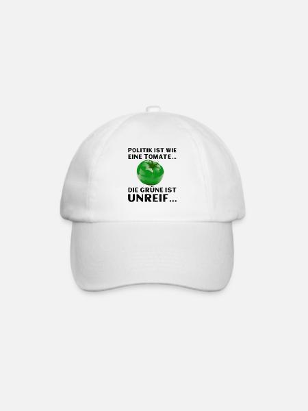 Politik ist wie eine Tomate Grüne ist unreif - Baseballkappe - Weiß/Weiß