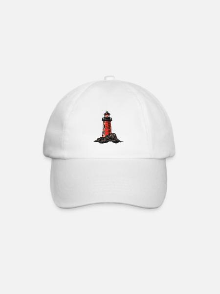 Leuchtturm Symbol - Baseballkappe - Weiß/Weiß
