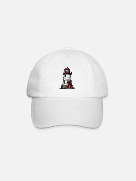 Leuchtturm Symbol - Baseballkappe - Weiß/Weiß