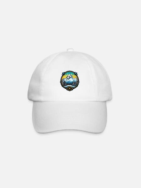 Alpen Berge Symbol - Baseballkappe - Weiß/Weiß