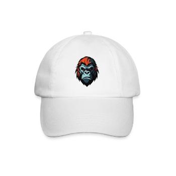 Gorilla Kopf - Baseballkappe - Weiß/Weiß - Vorne