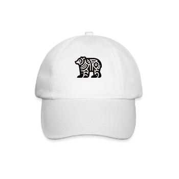 Bär Indianer-Tierkreis - Baseballkappe - Weiß/Weiß - Vorne