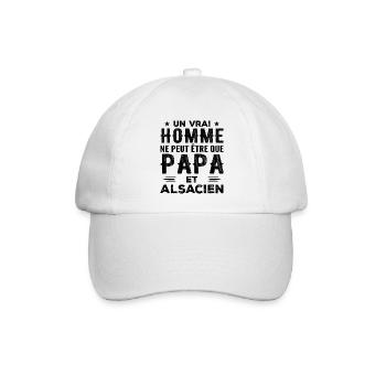 Ein richtiger Mann ist nur ein Vater und ein Elsässer - Baseballkappe - Weiß/Weiß - Vorne