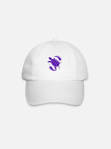 Schildkröte / Kriechtier - Reptilie - Baseballkappe - Weiß/Weiß