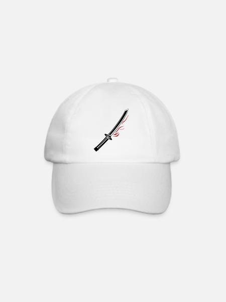 Samurai Schwert Icon - Baseballkappe - Weiß/Weiß