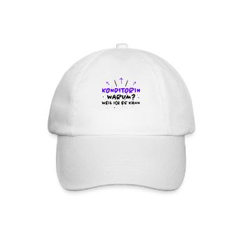 Konditorin Spruch Backen Witz Konditorin Geschenk - Baseballkappe - Weiß/Weiß - Vorne