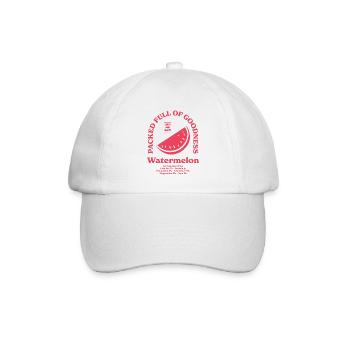 Wassermelonen-Ernährung - Baseballkappe - Weiß/Weiß - Vorne