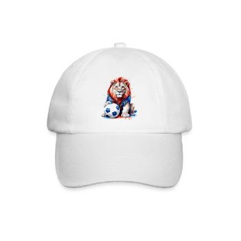 Löwe Fußball Bunt Kroatien Tier Design Print - Baseballkappe - Weiß/Weiß - Vorne