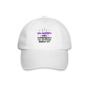 LKW Fahrerin Spruch Fun Lastwagenfahrerin Geschenk - Baseballkappe - Weiß/Weiß - Vorne