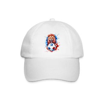 Löwe Fußball Bunt Slowenien Slovenia Design Print - Baseballkappe - Weiß/Weiß - Vorne