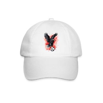 Adler Fußball Bunt Albanien Tier Design Print - Baseballkappe - Weiß/Weiß - Vorne