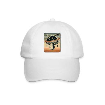 Intergalactic Cosmic Mushroom - Baseballkappe - Weiß/Weiß - Vorne